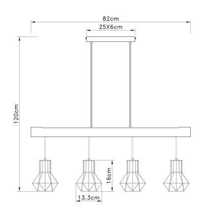 Globo - Chandelier on a string 4xE27/40W/230V