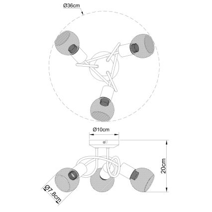 Globo - Surface-mounted chandelier 3xE14/40W/230V