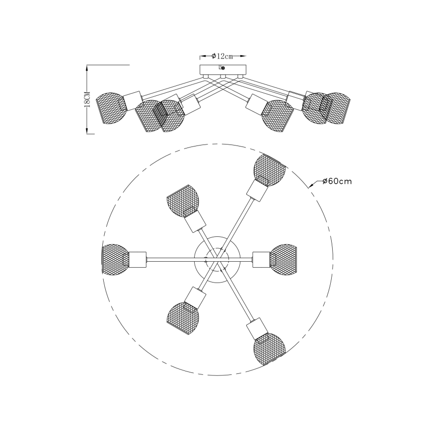 Globo - Surface-mounted chandelier 6xE14/40W/230V