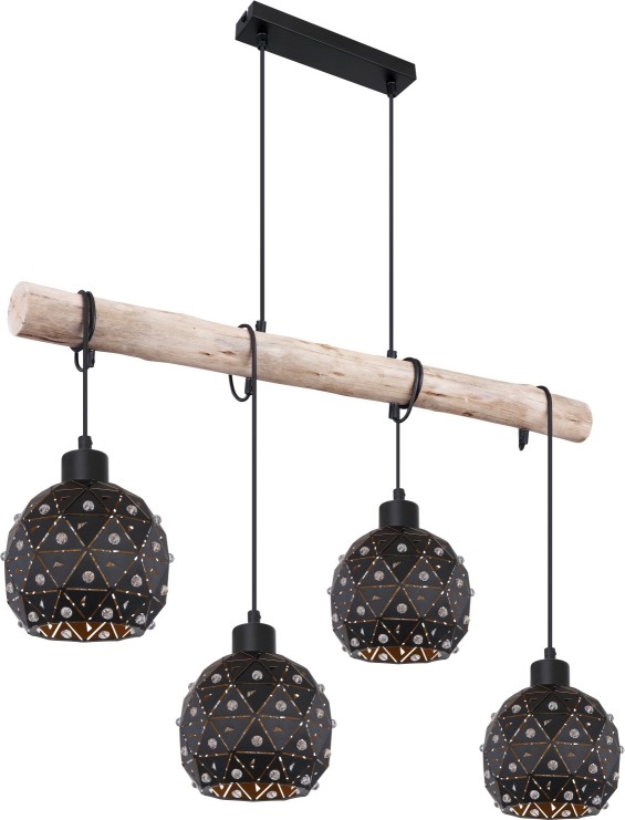 Globo 54029-4H - JODIE cable-suspended pendant 4xE27/40W/230V beige/black