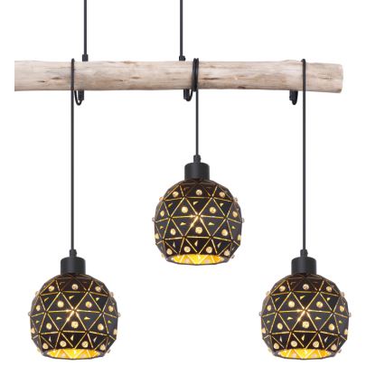 Globo 54029-4H - JODIE cable-suspended pendant 4xE27/40W/230V beige/black