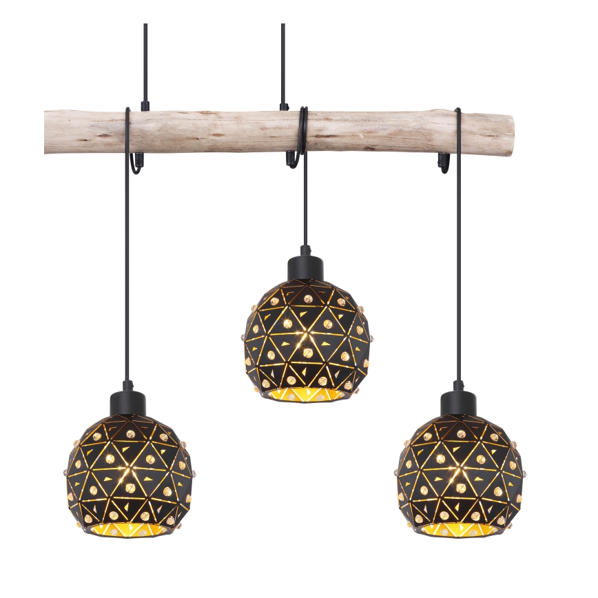 Globo 54029-4H - JODIE cable-suspended pendant 4xE27/40W/230V beige/black