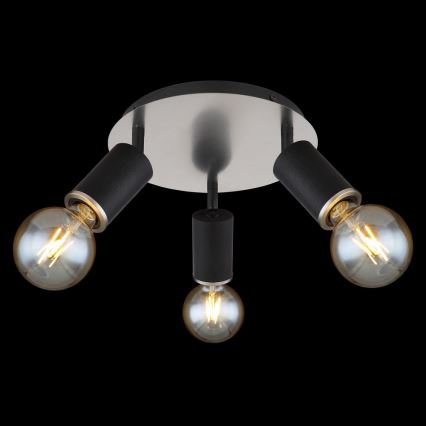 Globo - Spotlight 3xE27/60W/230V black wood