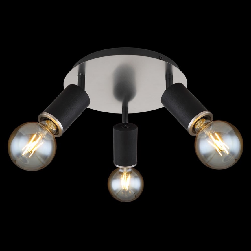 Globo - Spotlight 3xE27/60W/230V black wood