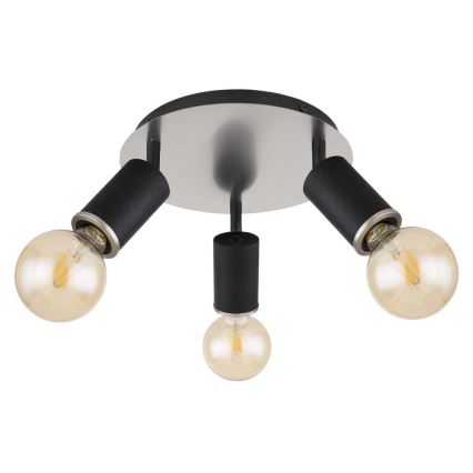Globo - Spotlight 3xE27/60W/230V black wood