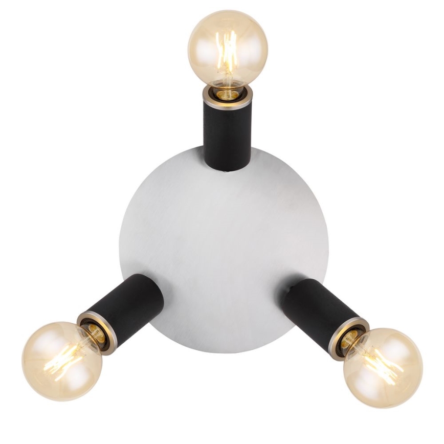 Globo - Spotlight 3xE27/60W/230V black wood
