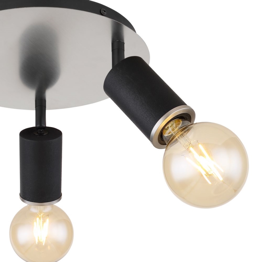 Globo - Spotlight 3xE27/60W/230V black wood