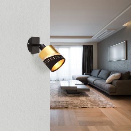 Globo - Wall spotlight 1xE14/25W/230V black/gold