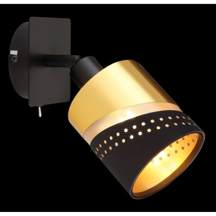 Globo - Wall spotlight 1xE14/25W/230V black/gold