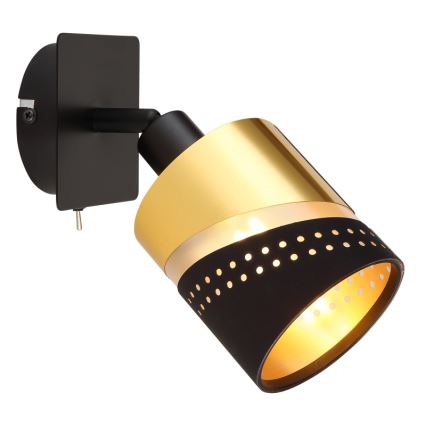 Globo - Wall spotlight 1xE14/25W/230V black/gold