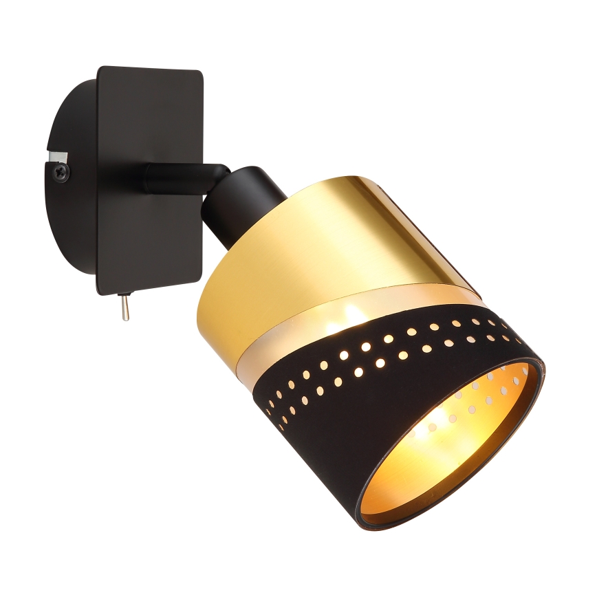 Globo - Wall spotlight 1xE14/25W/230V black/gold