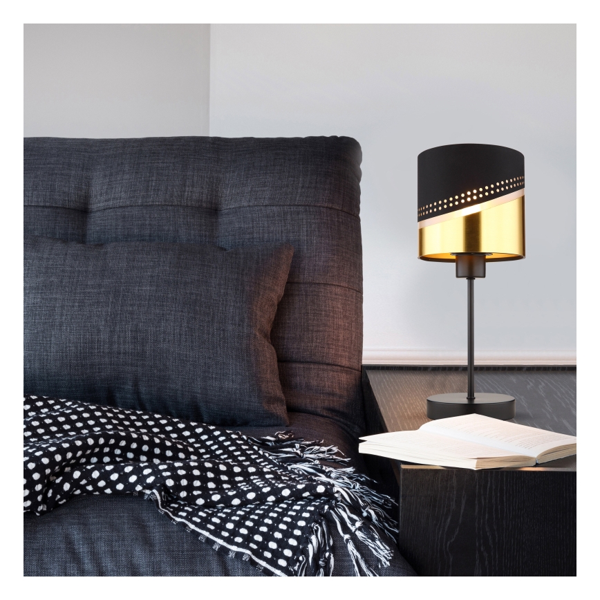 Globo - Table lamp 1xE27/40W/230V d. 16 cm black/gold