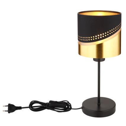 Globo - Table lamp 1xE27/40W/230V d. 16 cm black/gold