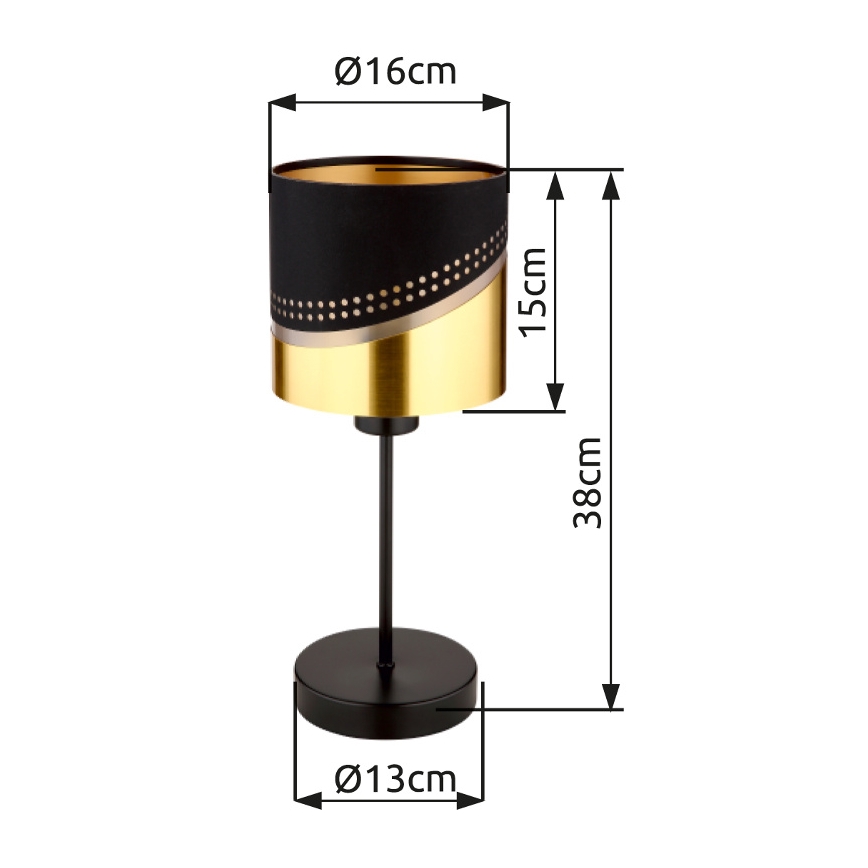 Globo - Table lamp 1xE27/40W/230V d. 16 cm black/gold