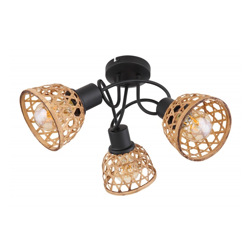 Globo - Surface-mounted chandelier 3xE27/15W/230V bamboo