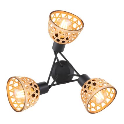 Globo - Surface-mounted chandelier 3xE27/15W/230V bamboo