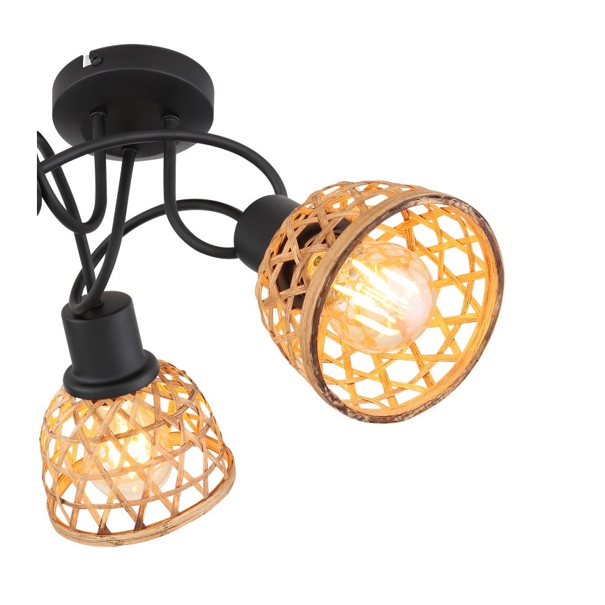 Globo - Surface-mounted chandelier 3xE27/15W/230V bamboo