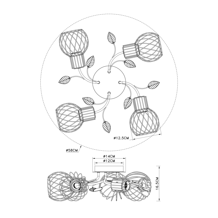 Globo - Surface-mounted chandelier 4xE27/40W/230V