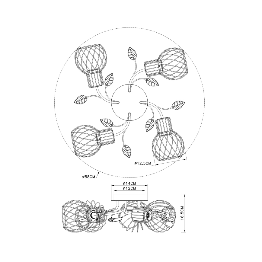Globo - Surface-mounted chandelier 4xE27/40W/230V