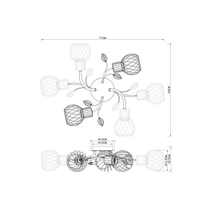 Globo - Surface-mounted chandelier 6xE27/40W/230V