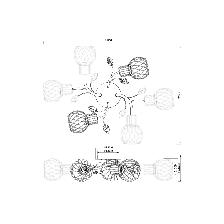 Globo - Surface-mounted chandelier 6xE27/40W/230V