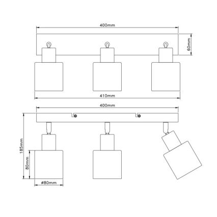 Globo - 3-Light Spotlight, 3x E14, 25W, 230V
