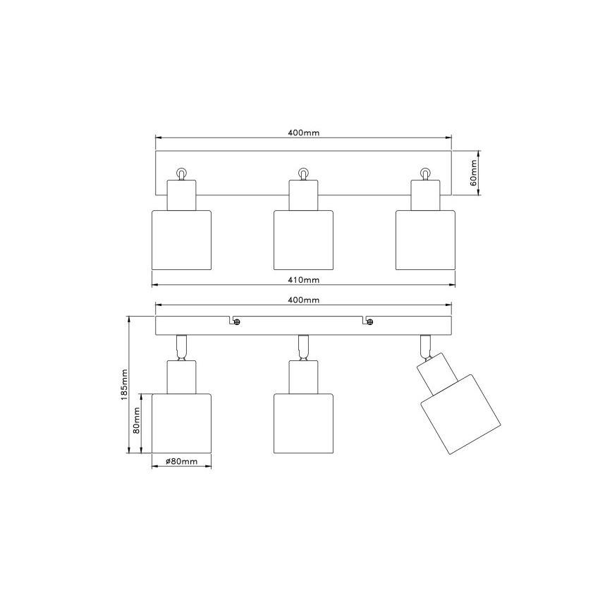 Globo - 3-Light Spotlight, 3x E14, 25W, 230V