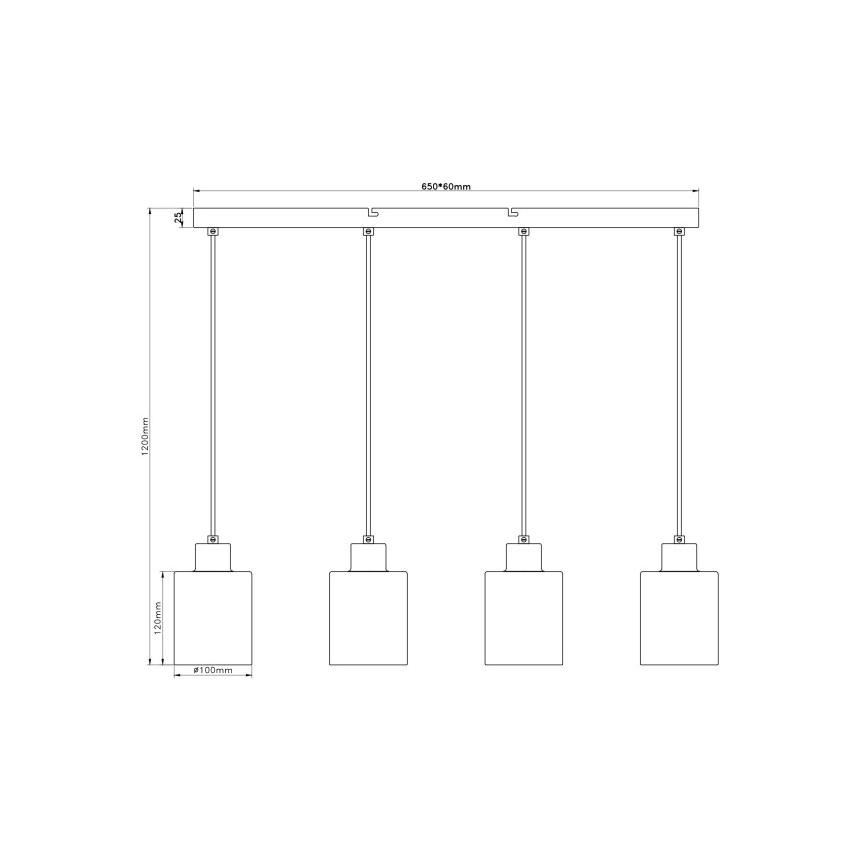 Globo - Cable-suspended pendant 4xE27/40W/230V