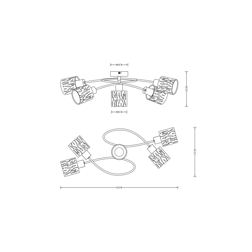 Globo - Surface-mounted chandelier 5xE14/8W/230V