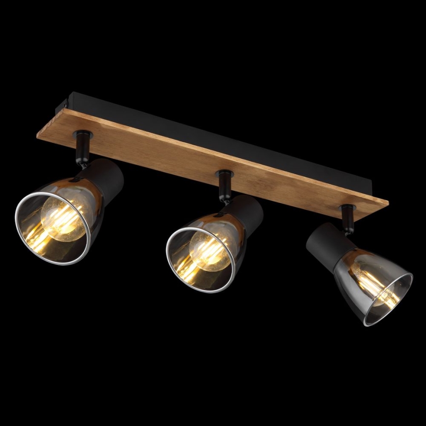 Globo - Spotlight 3xE14/40W/230V black/wood