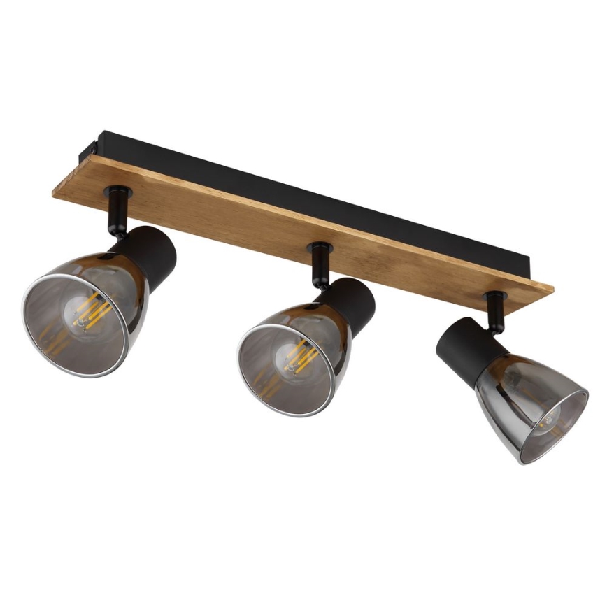 Globo - Spotlight 3xE14/40W/230V black/wood