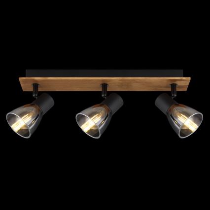 Globo - Spotlight 3xE14/40W/230V black/wood