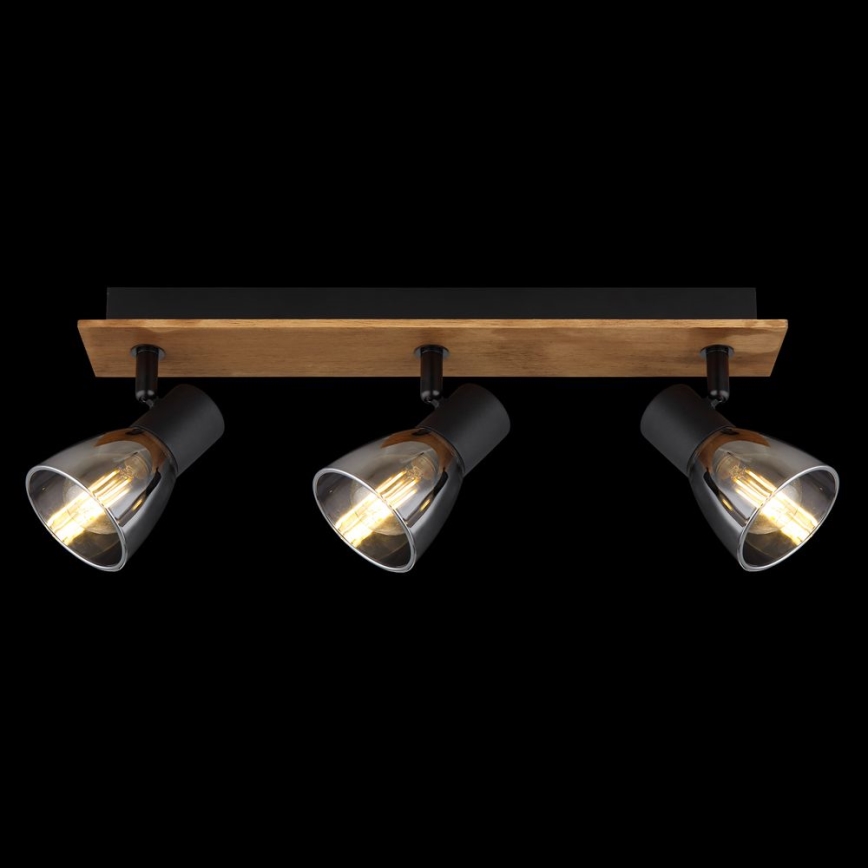 Globo - Spotlight 3xE14/40W/230V black/wood