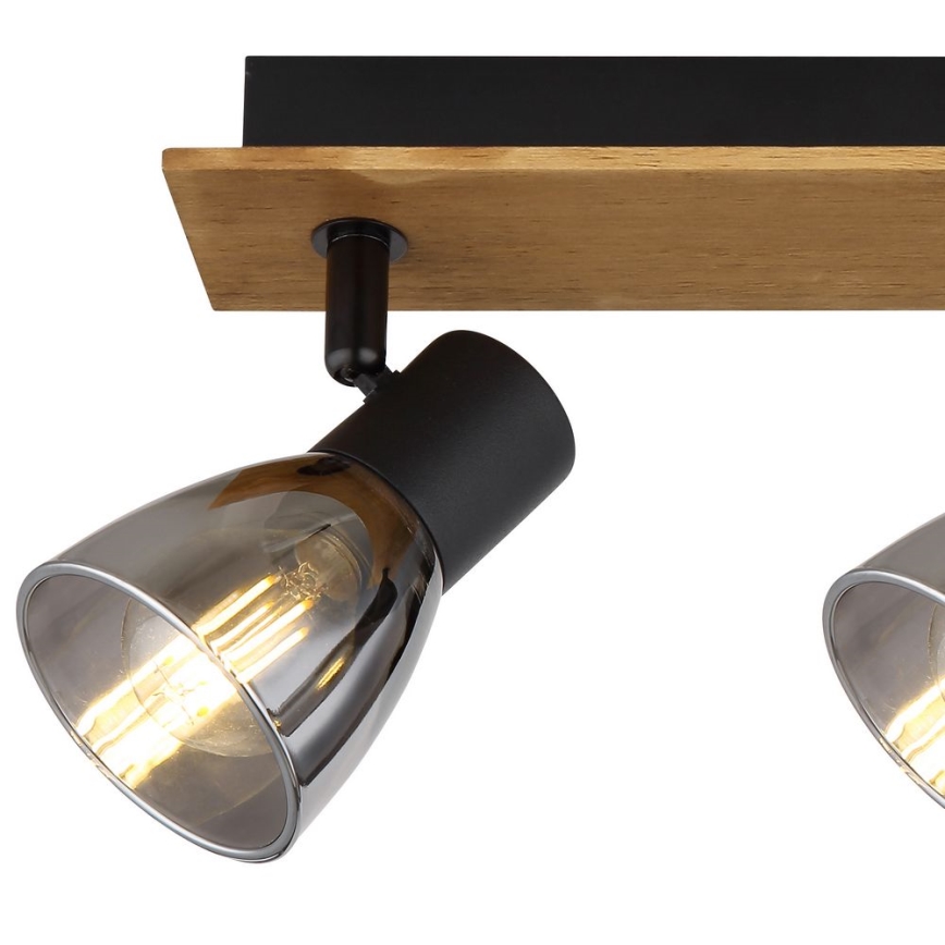 Globo - Spotlight 3xE14/40W/230V black/wood