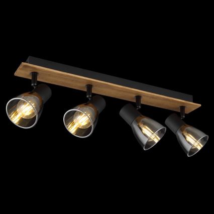Globo - Spotlight 4xE14/40W/230V black/wood