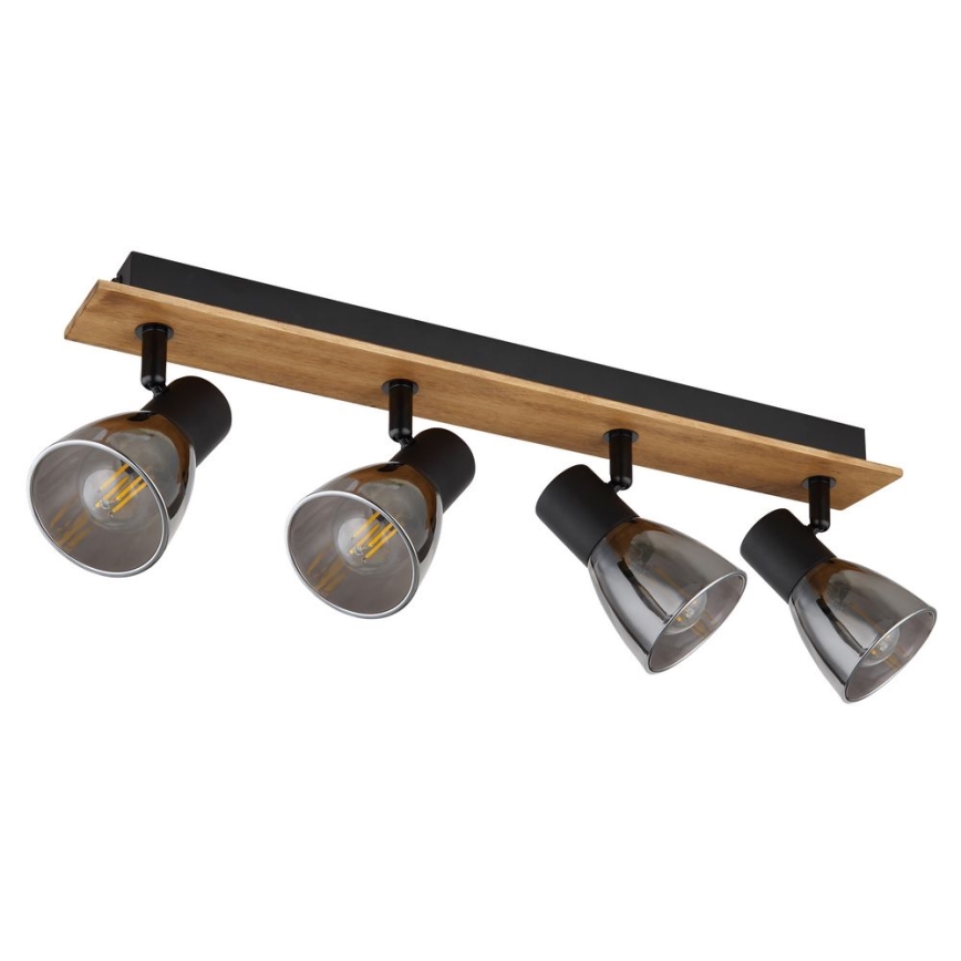 Globo - Spotlight 4xE14/40W/230V black/wood