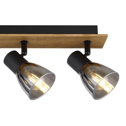 Globo - Spotlight 4xE14/40W/230V black/wood