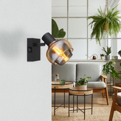 Globo - Wall-Mounted Spotlight 1xE14/40W/230V, Black