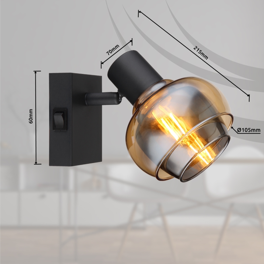 Globo - Wall-Mounted Spotlight 1xE14/40W/230V, Black