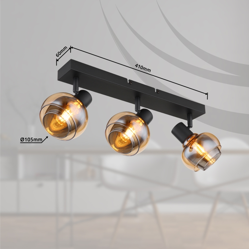 Globo - 3xE14/40W/230V Spotlight, Black