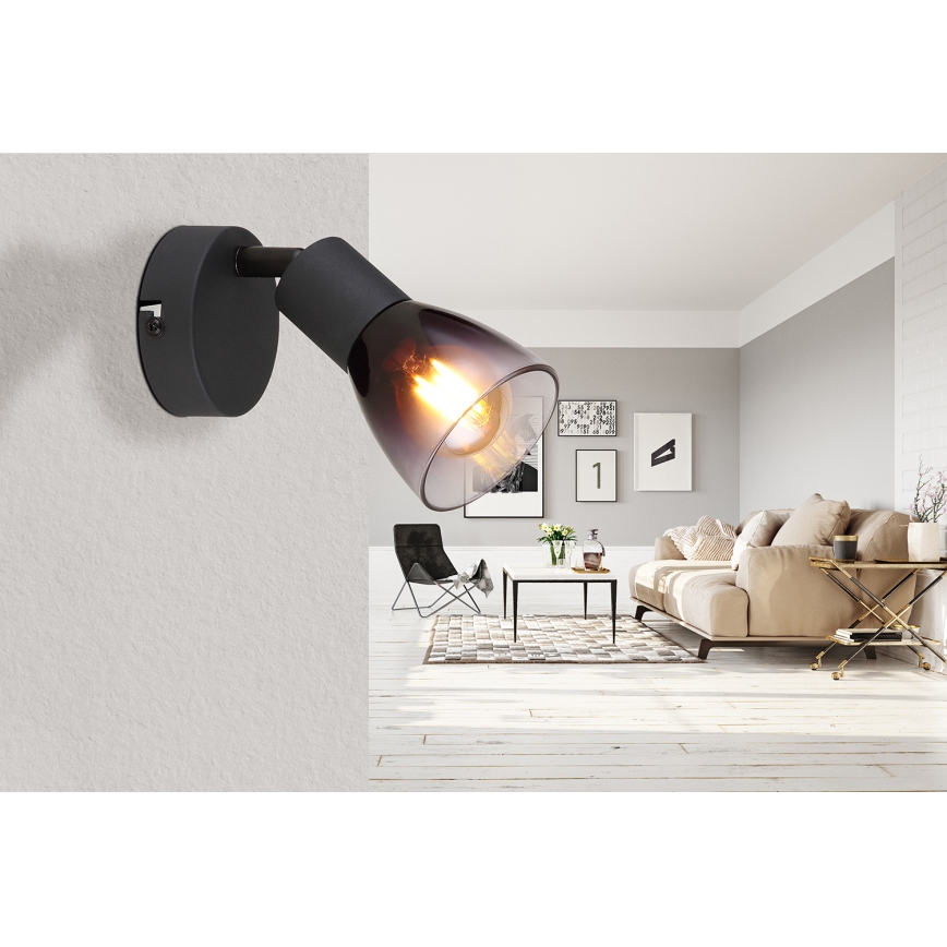 Globo - Wall spotlight 1xE14/25W/230V black