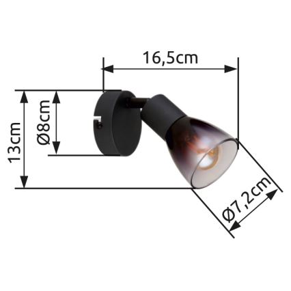 Globo - Wall spotlight 1xE14/25W/230V black