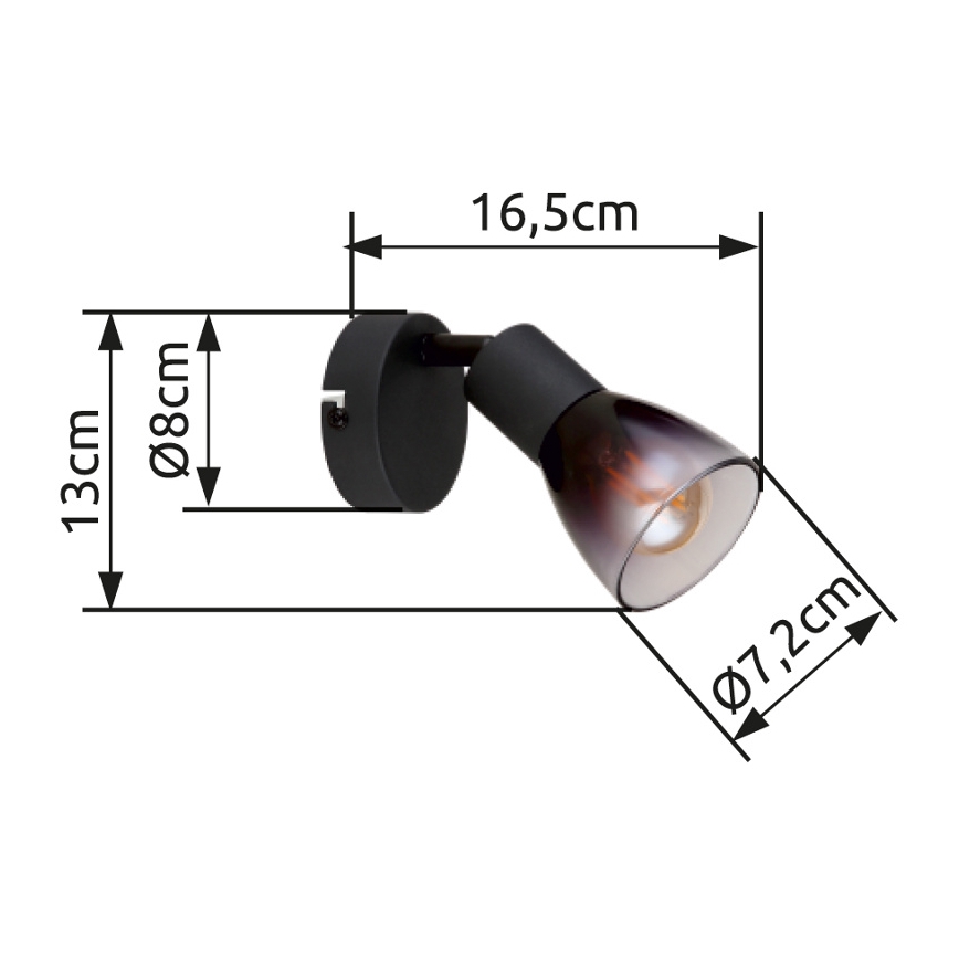 Globo - Wall spotlight 1xE14/25W/230V black