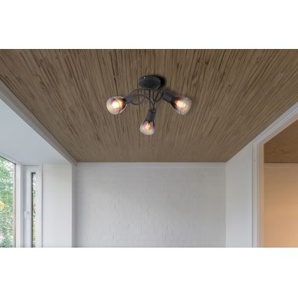 Globo - Surface-mounted chandelier 3xE14/25W/230V black