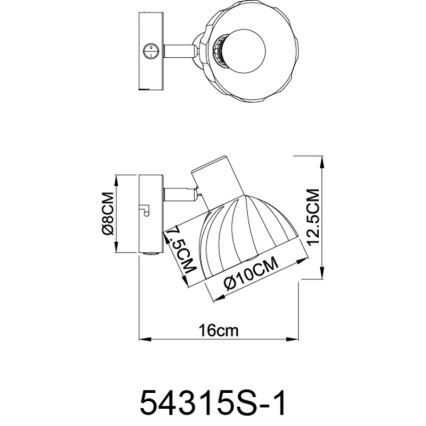 Globo - Wall spotlight 1xE14/40W/230V black