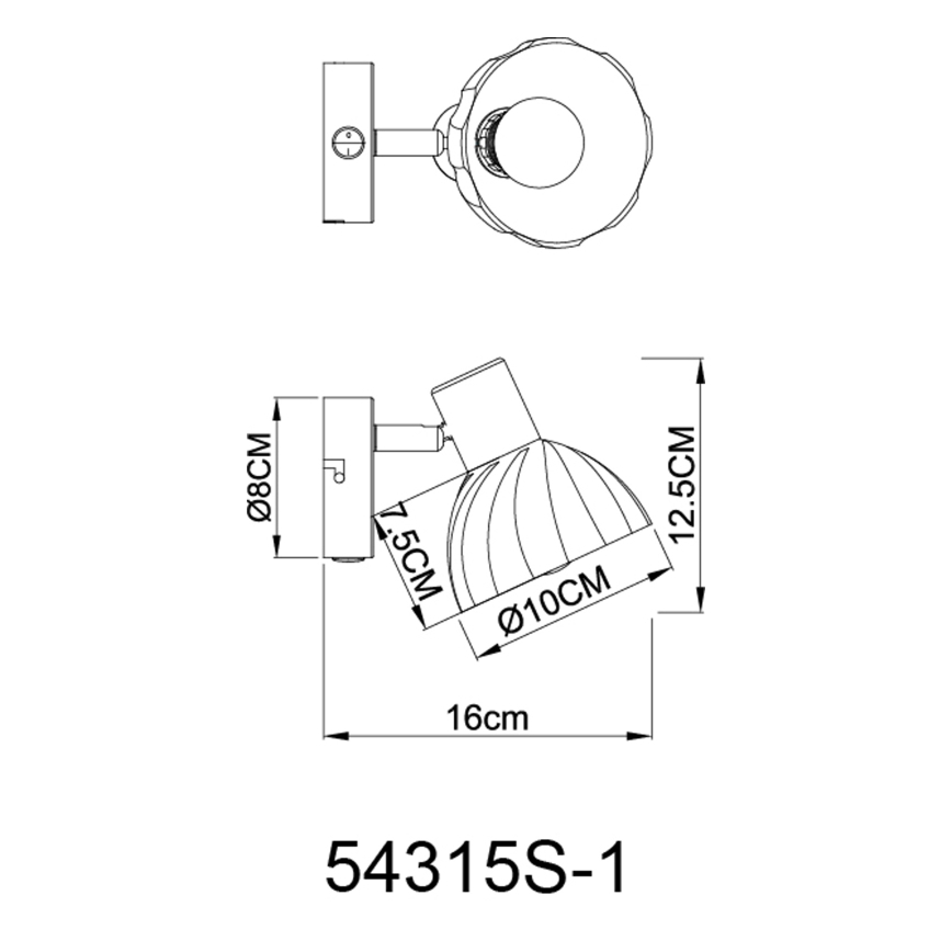 Globo - Wall spotlight 1xE14/40W/230V black