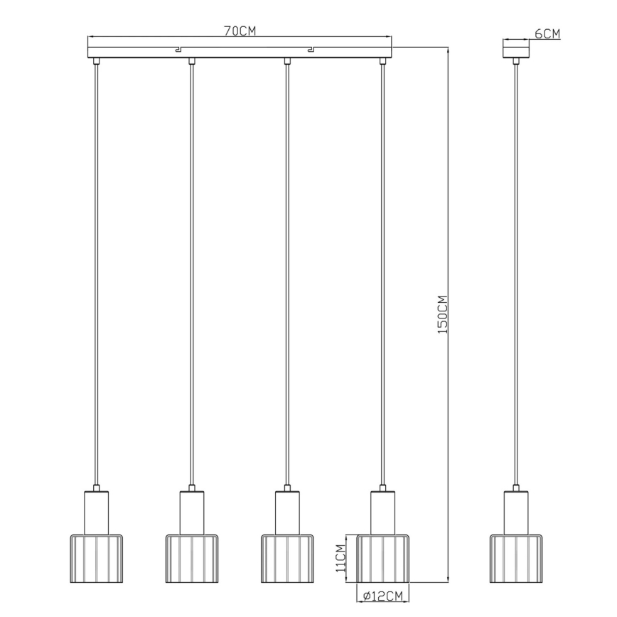 Globo - Cable-hung chandelier 4xE27/40W/230V