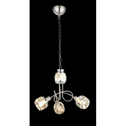 Globo - LED Chandelier on a chain 3xE14/40W/230V + LED/5W