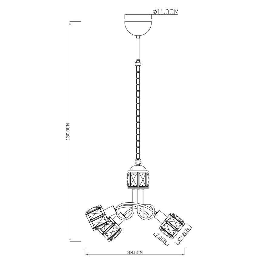 Globo - LED Chandelier on a chain 3xE14/40W/230V + LED/5W
