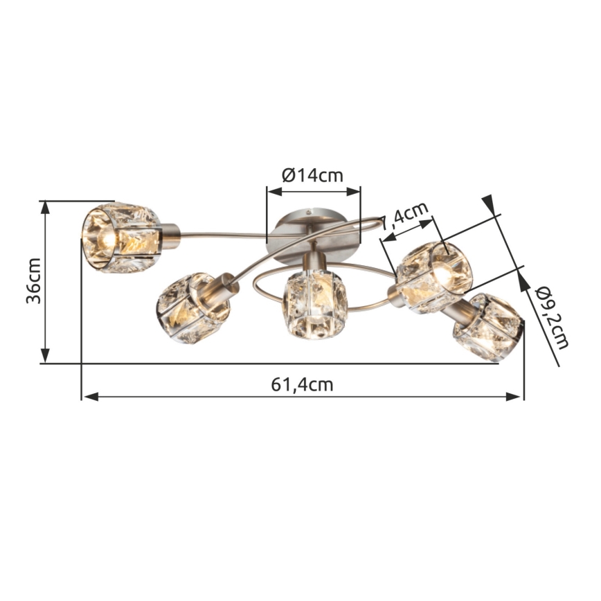 Globo - Surface-mounted chandelier 5xE14/40W/230V